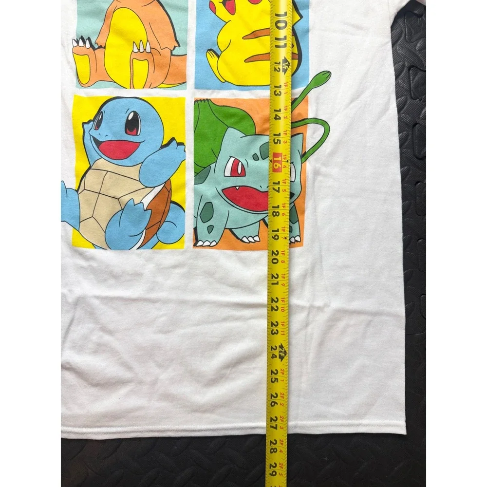 Pokemon Graphic T-Shirt White Small Pikachu Charmander Squirtle Bulbasaur‎ Tee